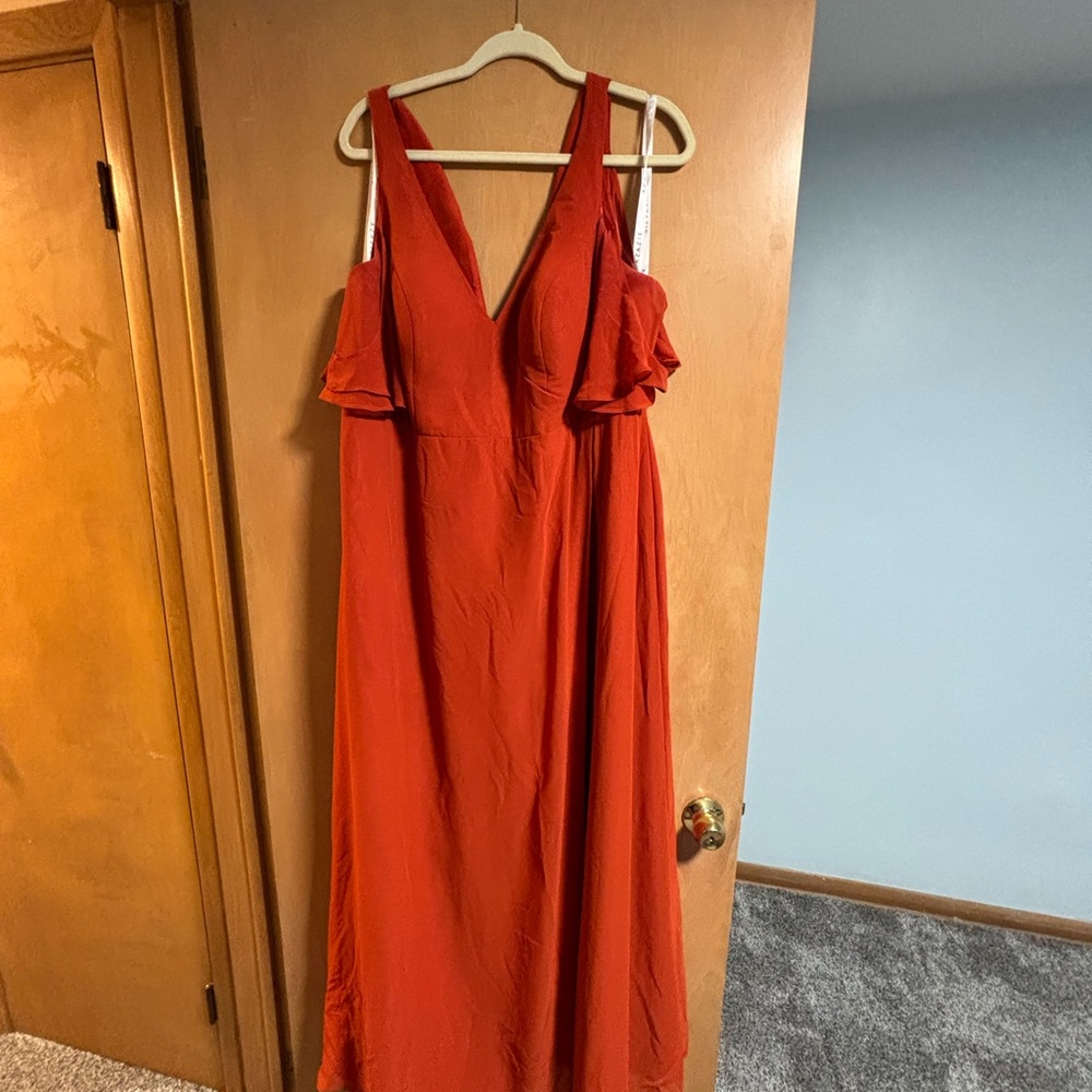 Azazie Bold orange Maxi Dress
